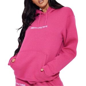 PRETTYLITTLETHING HOT PINK GRAPHIC EMBROIDERY
HOODIE